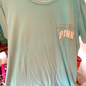 Pink Victoria Secret Shirt With Logo front pocket